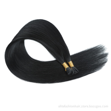 wholesale No any split ends sillky pre bonded human hair Stick I tip Hair Extension Straight Keratin I Tip Human Hair extensions